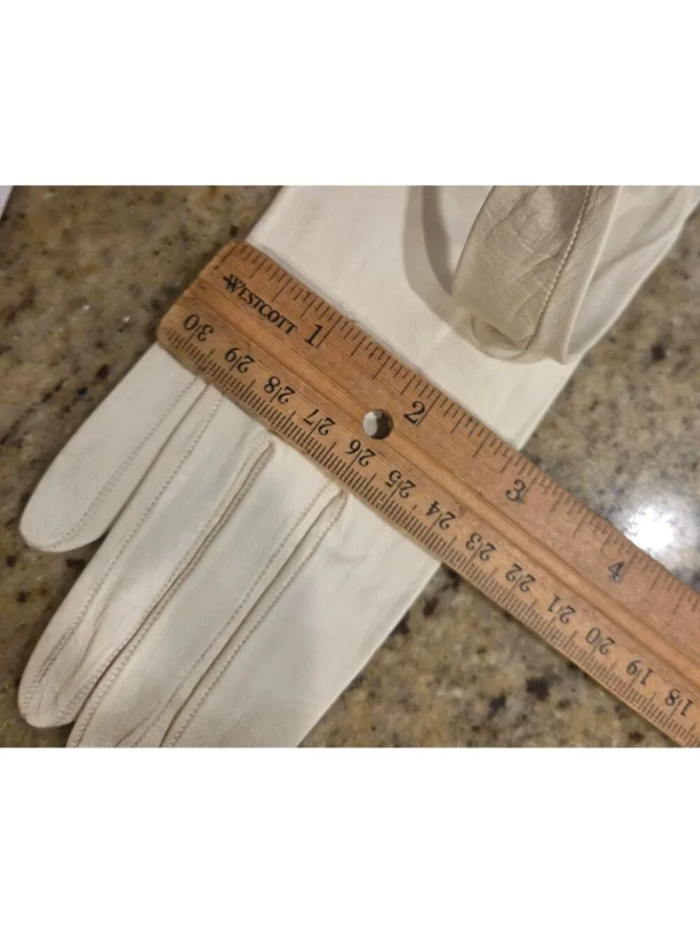 Vintage Womens Size S Off-White Soft Leather Formal Peach Flower Embroidered...